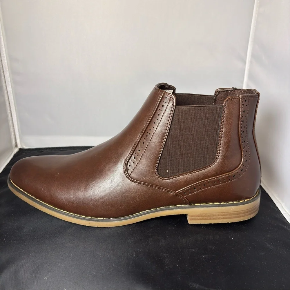 Deer Stags “Mikey” Dark Brown Chelsea Boots | Men’s 10.5 M | Slip-On Dress Boots